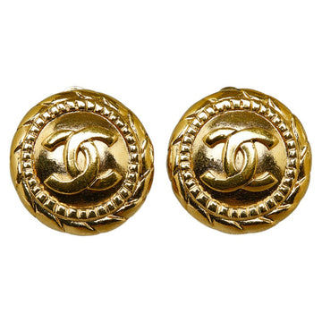 Chanel Coco Mark Gold Plated Earrings