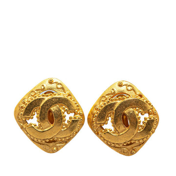Chanel Vintage Coco Mark Rhombus Motif Clip-On Earrings