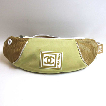 Chanel Nylon Waist Pouch Body Bag Beige New