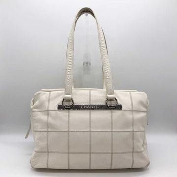 Chanel Leather Boston Bag White Chocolate Bar