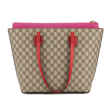 G*G Hibiscus Red and Pink Leather Medium CS Supreme Tote Bag (New with Tags)