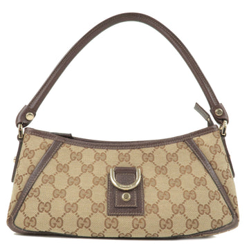GUCCI Abbey CS Canvas Leather Shoulder Bag Beige Brown 130939