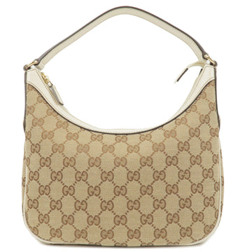 GUCCI CS Canvas Leather Shoulder Bag Hand Bag Beige Ivory 154395