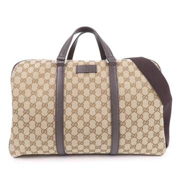 GUCCI CS Canvas Leather 2WAY Boston Bag Shoulder Bag Beige 449167