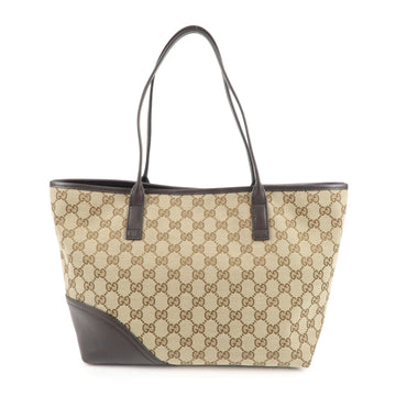 GUCCI Abbey CS Canvas Leather Tote Bag Beige Brown 169946