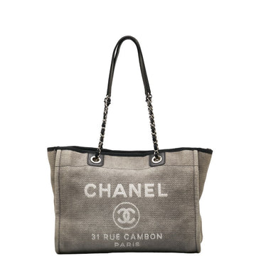 CHANEL DOVILLE MEDIUM Tote MM SHOLDER BAG TORTE BAG GREY BLACK CANVES LEADER LADY CHANEL CHANEL