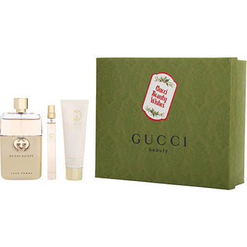 Gucci  Guilty Pour Femme Eau De Parfum Spray 3 oz & Body Lotion 1.6 oz & Eau De Parfum Spray 0.33 oz Mini Gift Set