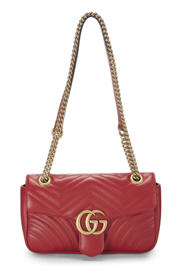 Gucci, Red Leather CS Marmont Matelassé Shoulder Bag Small, Red