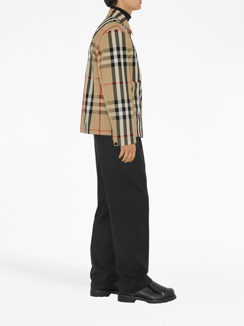 BURBERRY Check Pattern Shirt Jacket for Men