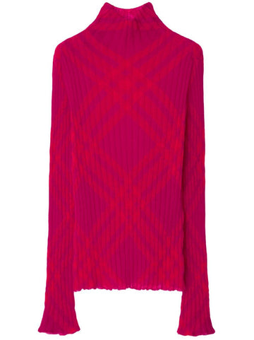 BURBERRY Iconic Check Turtleneck Sweater for Women