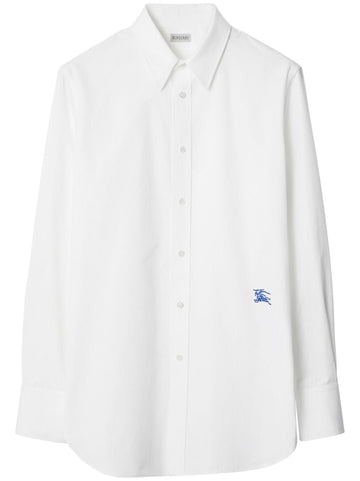 BURBERRY Cotton Poplin Shirt with Equestrian Design for Men