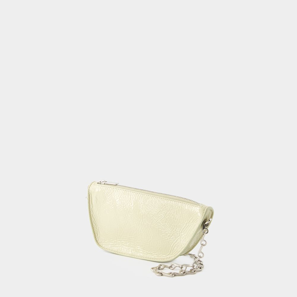 BURBERRY Mini Leather Crossbody Handbag with Silver Finishing