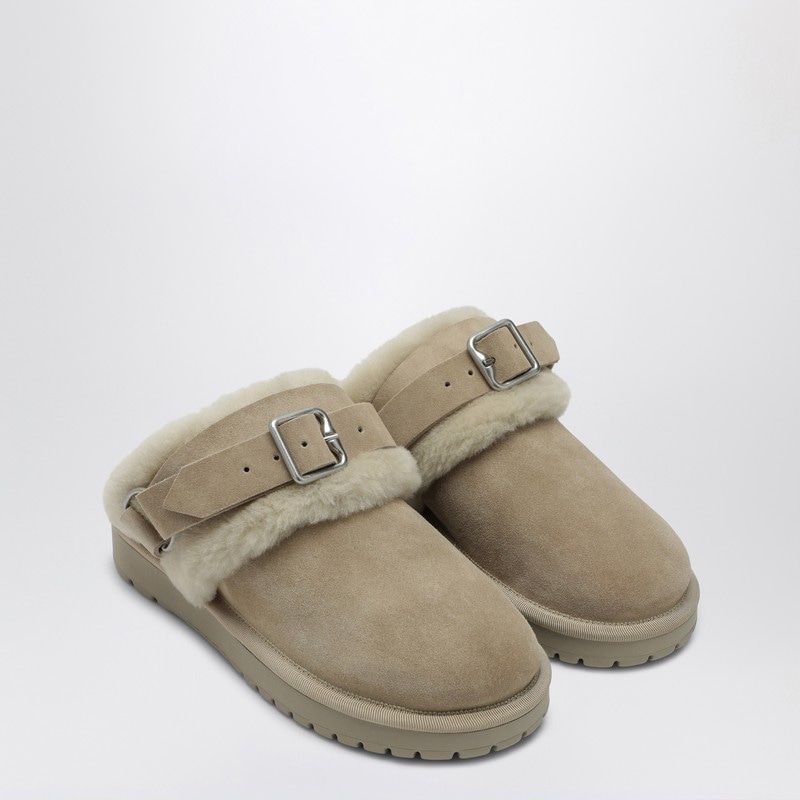 BURBERRY Chubby Mini Flat in Suede and Shearling