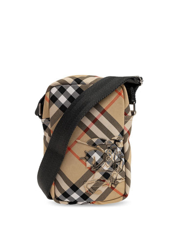 BURBERRY Check Fabric Smartphone Case/Shoulder Bag (11 cm x 17 cm)