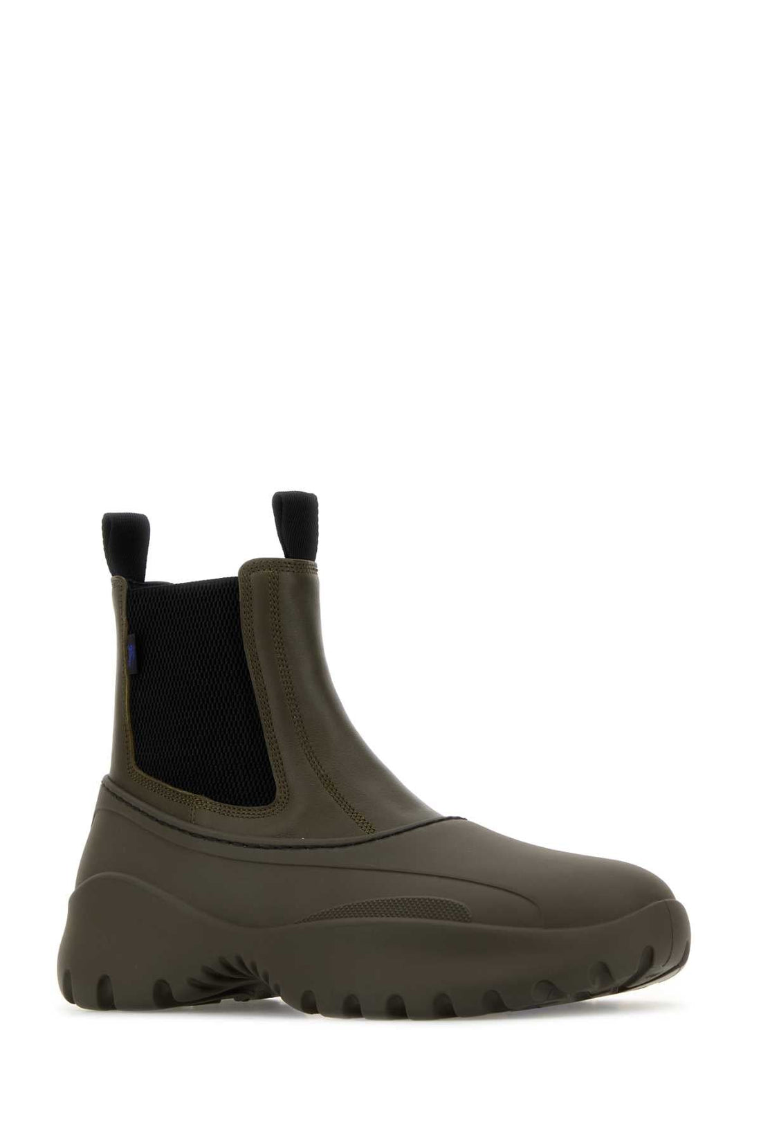 BURBERRY Leather and Rubber Chelsea Ankle Boots