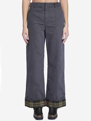 BURBERRY Cotton and Nylon Trousers with Turn-Up Cuffs - Regular Fit