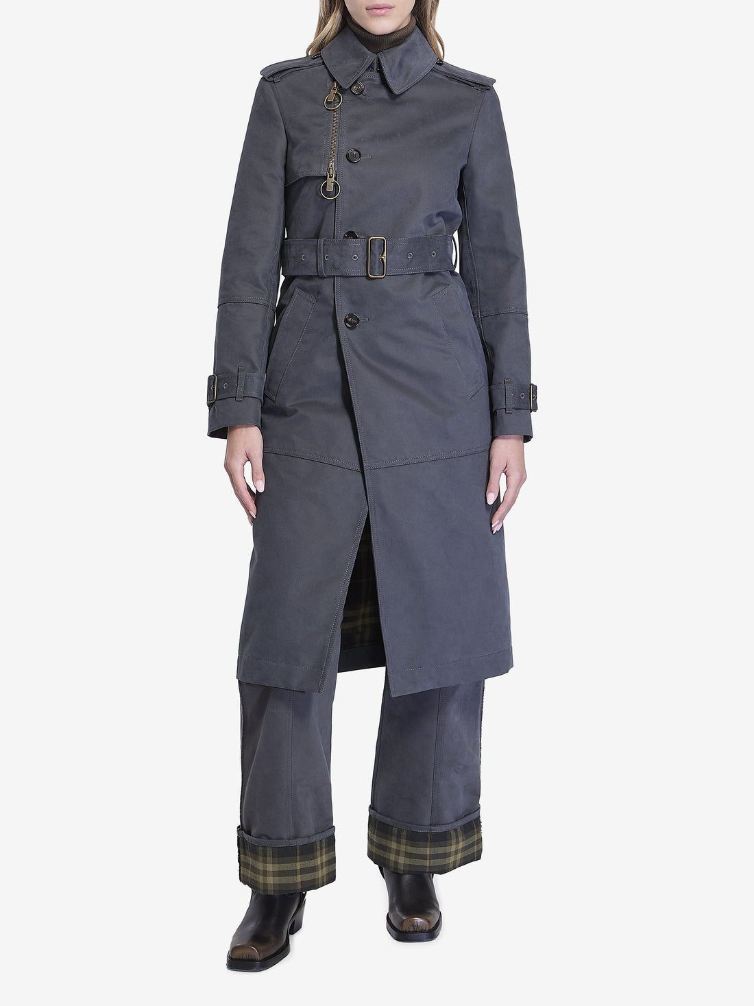 BURBERRY Cotton and Nylon Trousers with Turn-Up Cuffs - Regular Fit