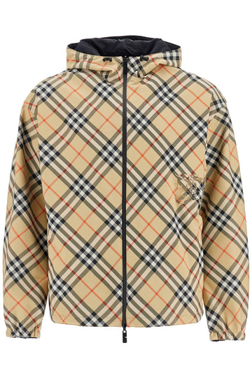 BURBERRY Check Motif Hooded Jacket