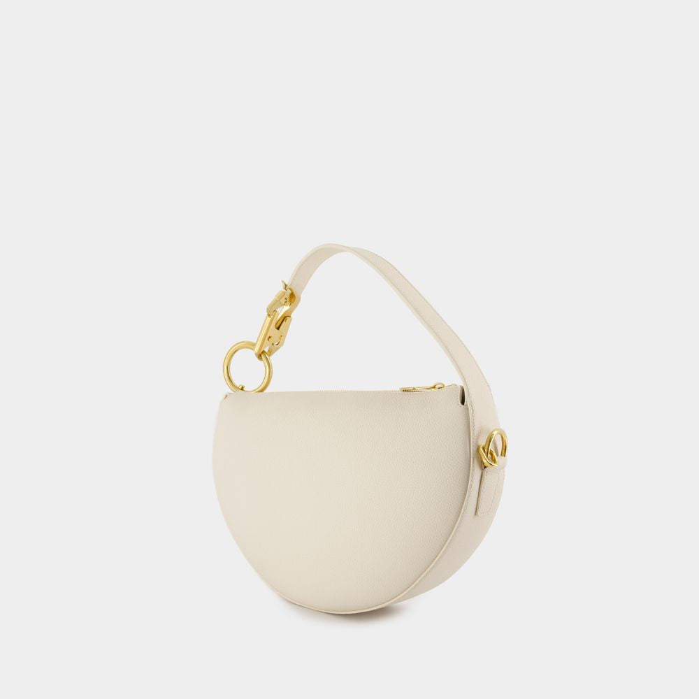 BURBERRY Leather Knight Arc Handbag