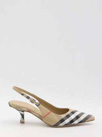 BURBERRY Check Slingback Pumps - 5 cm Heel Height