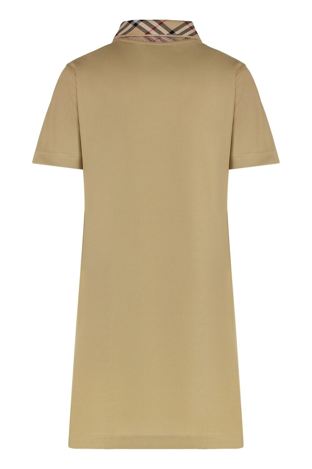 BURBERRY Chic Cotton Mini-Dress with Check Collar