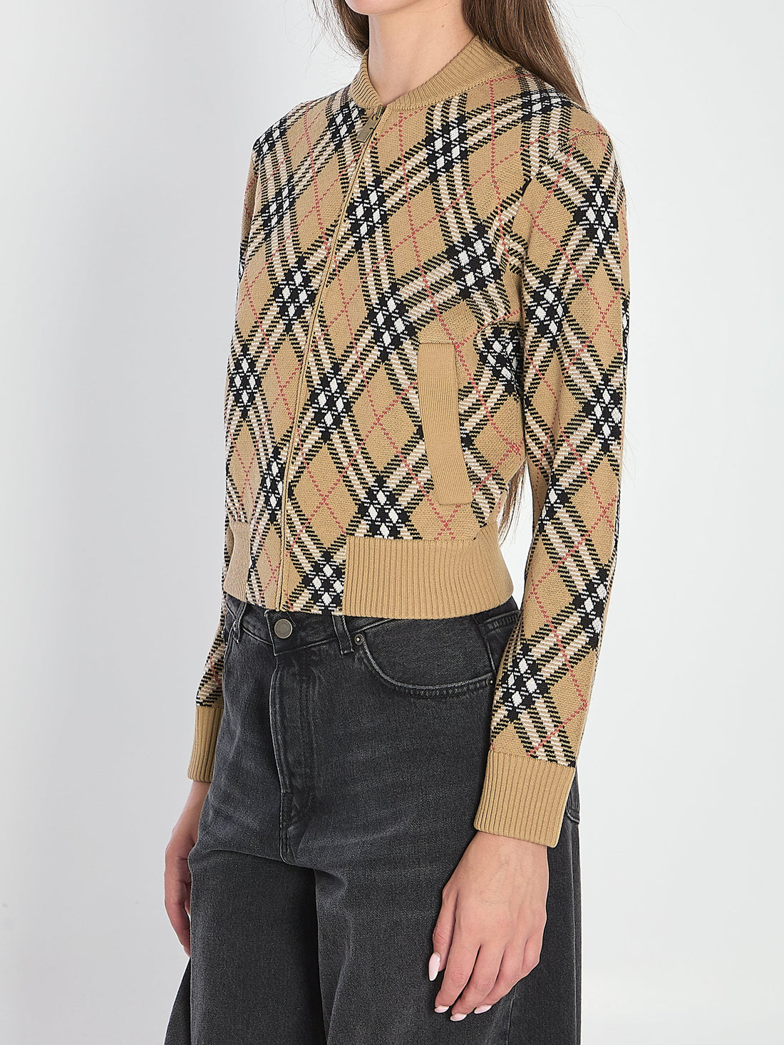 BURBERRY Check Cropped Sweater for Women