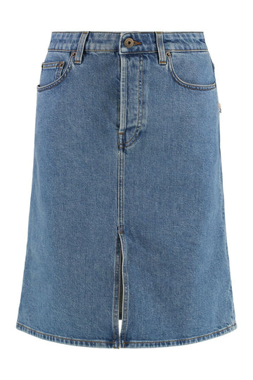 BURBERRY Denim Skirt with Metal Accents