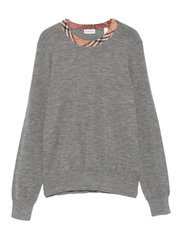 BURBERRY Checkered Design Crew Neck Pullover for Women