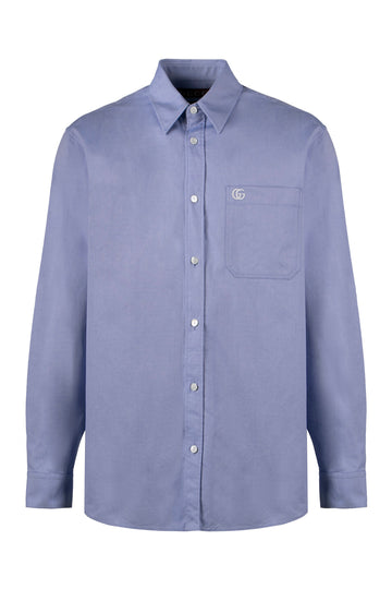 GUCCI Classic Cotton-Oxford Shirt with Front Pocket