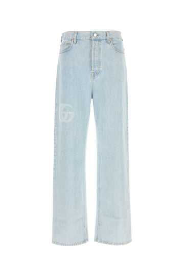 GUCCI Denim Jeans Featuring Laser GG Logo