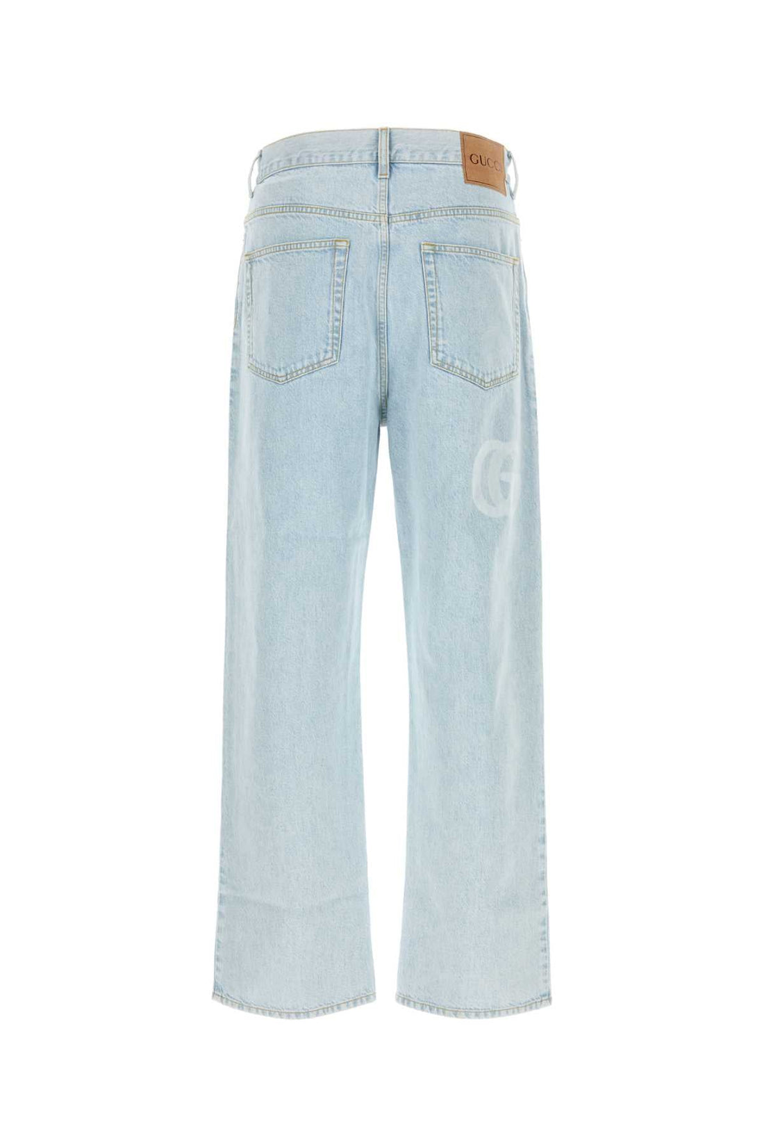 GUCCI Denim Jeans Featuring Laser GG Logo