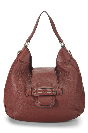 Gucci, Burgundy Leather Dressage Horsebit Hobo, Burgundy