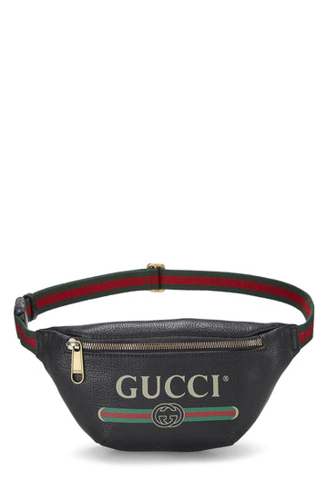 Gucci, Black Leather Logo Belt Bag Small, Black