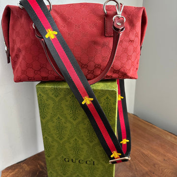 The Full Falcon Crossbody/Handbag - VS Gucci in Red Canvas