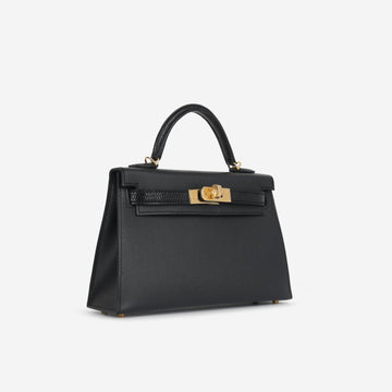 Hermès Mini Kelly Touch Noir Madame / Lizard Niloticus Lisse GHW (NWT)