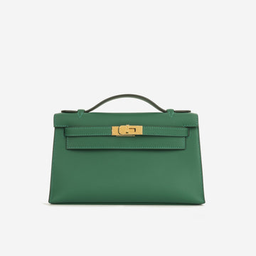 Hermès Kelly Pochette - Vert Moyen Swift GHW - Brand New - 2025