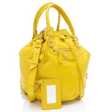 Balenciaga Agneau Giant 12 Pompon Satchel (SHF-PVMGgY)