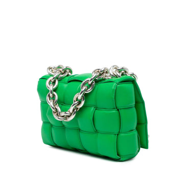Bottega Veneta Lambskin Intrecciato Padded Chain Cassette Satchel (SHG-2mflDe)