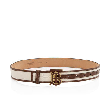 Burberry Canvas Calfskin TB Monogram Belt - Size 26 / 65 (SHF-tI6qxa)