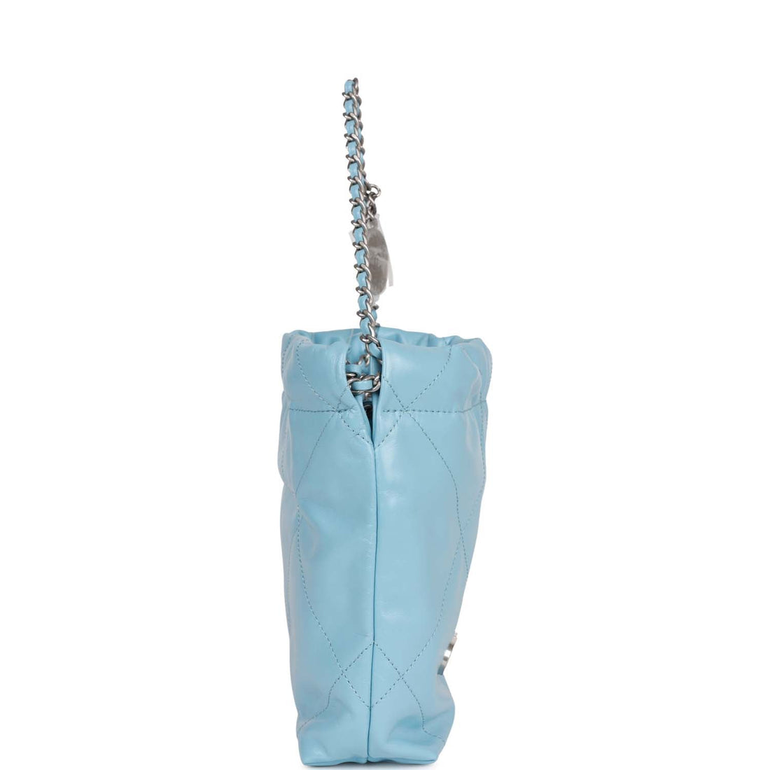 Chanel Mini  Bag Light Blue Calfskin Silver Hardware