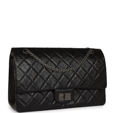 New Chanel Jumbo Reissue 227 2.55 Flap Bag Aged Calfskin Ruthenium Hardware