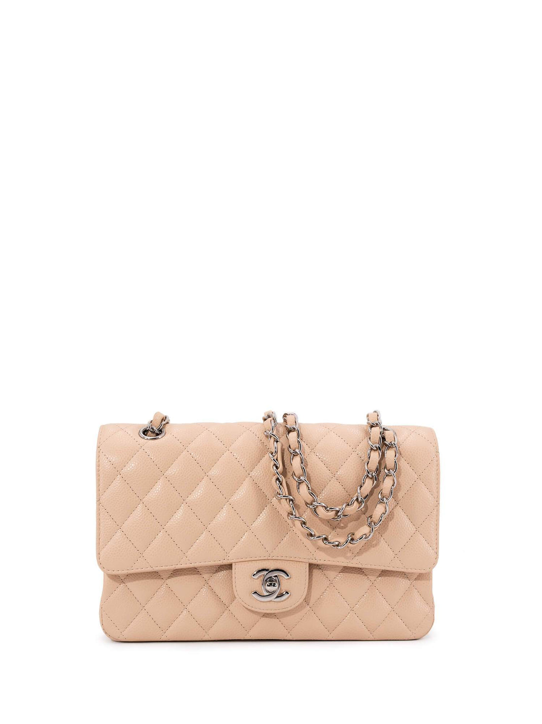 Chanel Caviar Quilted Medium Double Flap Bag Beige