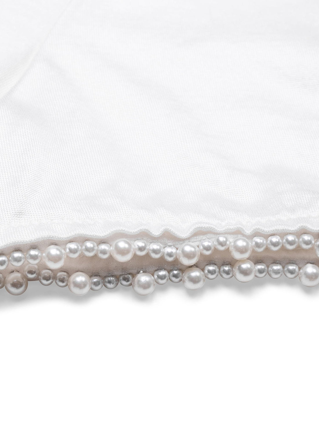 Chanel Cotton Pearl Fringe Top White