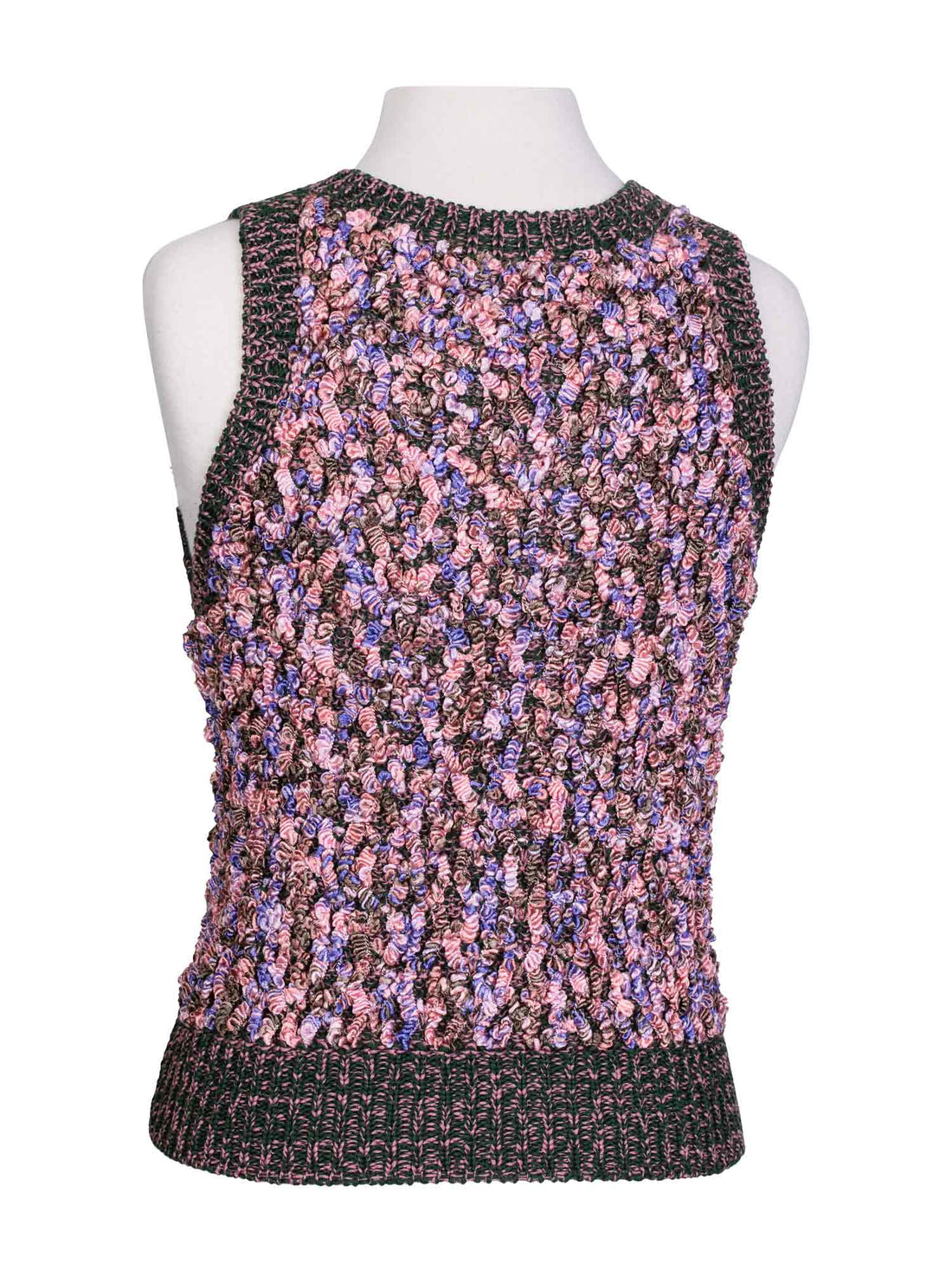 Chanel Cotton Silk Knitted Tweed Vest Multicolor