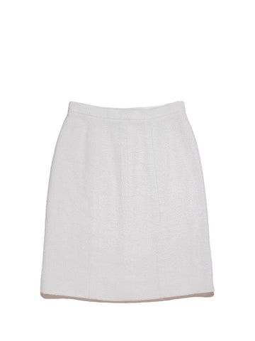 Chanel Tweed Mini Skirt White