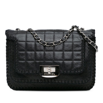 Chanel Aged Calfskin Whipstitch Chocolate Bar Mademoiselle Flap