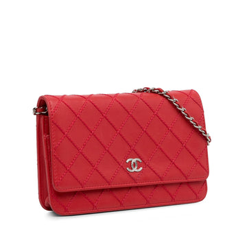 Chanel CC Lambskin Wild Stitch Wallet on Chain (SHG-GQnVtv)