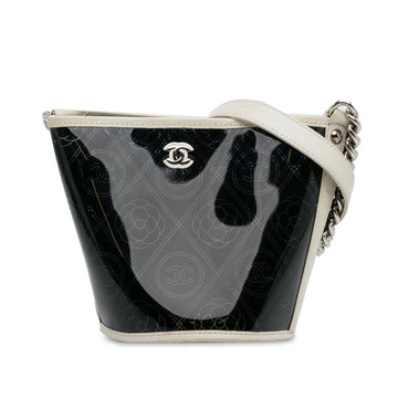 Chanel Crumpled Calfskin PVC Camellia Bucket (SHG-Z2KcYy)