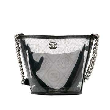 Chanel Crumpled Calfskin PVC Camellia Bucket (SHG-MQacNp)