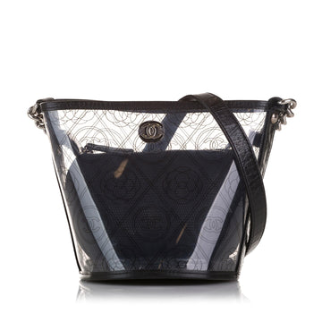 Chanel Crumpled Calfskin PVC Camellia Bucket (SHG-3BUAWV)
